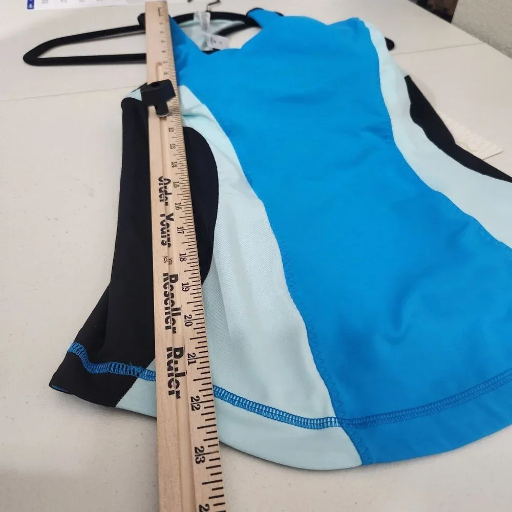 Lululemon Racerback Tank Top Cardio Kick Size 8 Blue Black